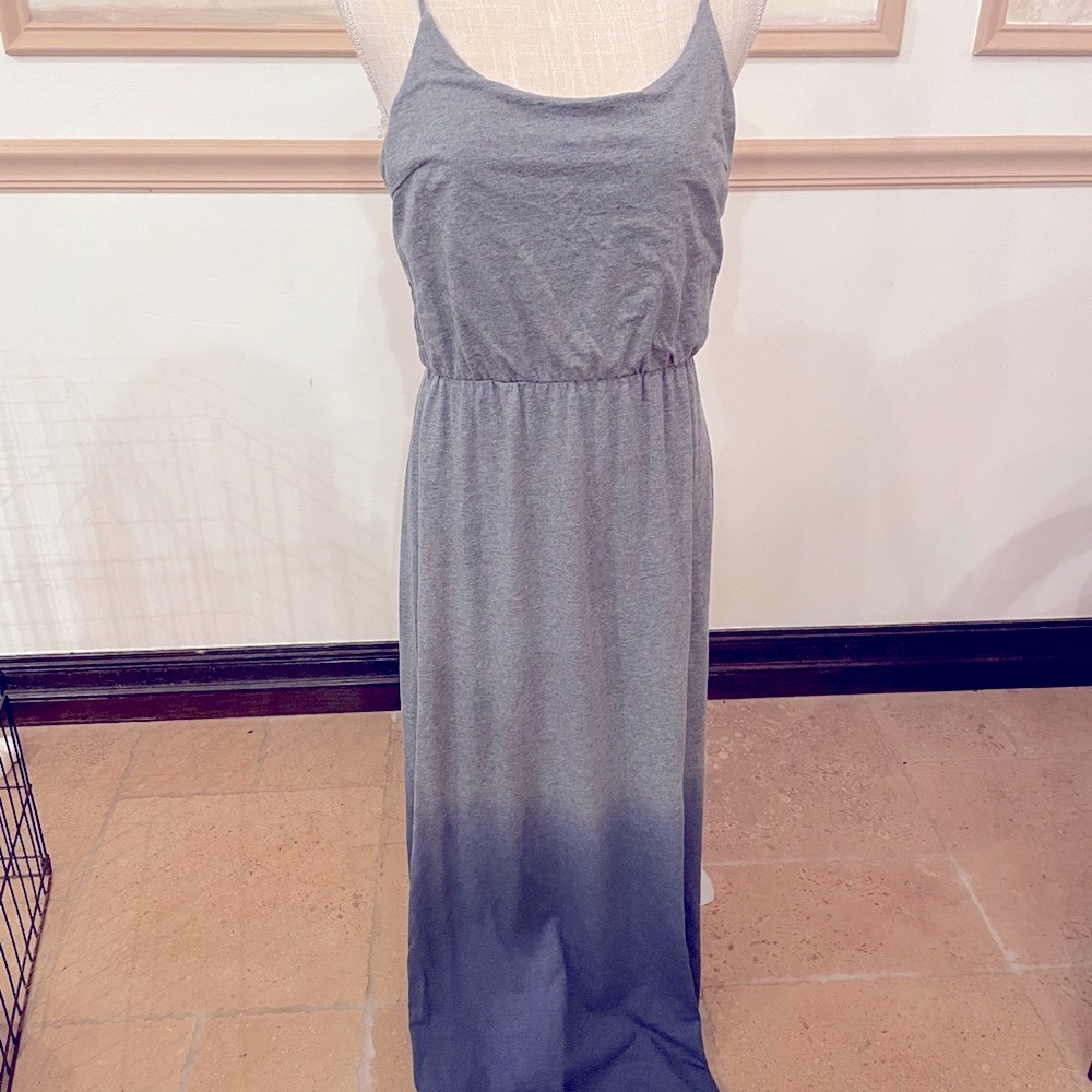 Small maxi dress ombré gray and navy